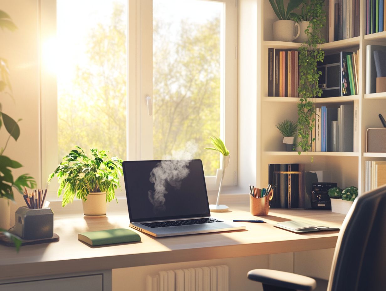 A person working in a distraction-free home office