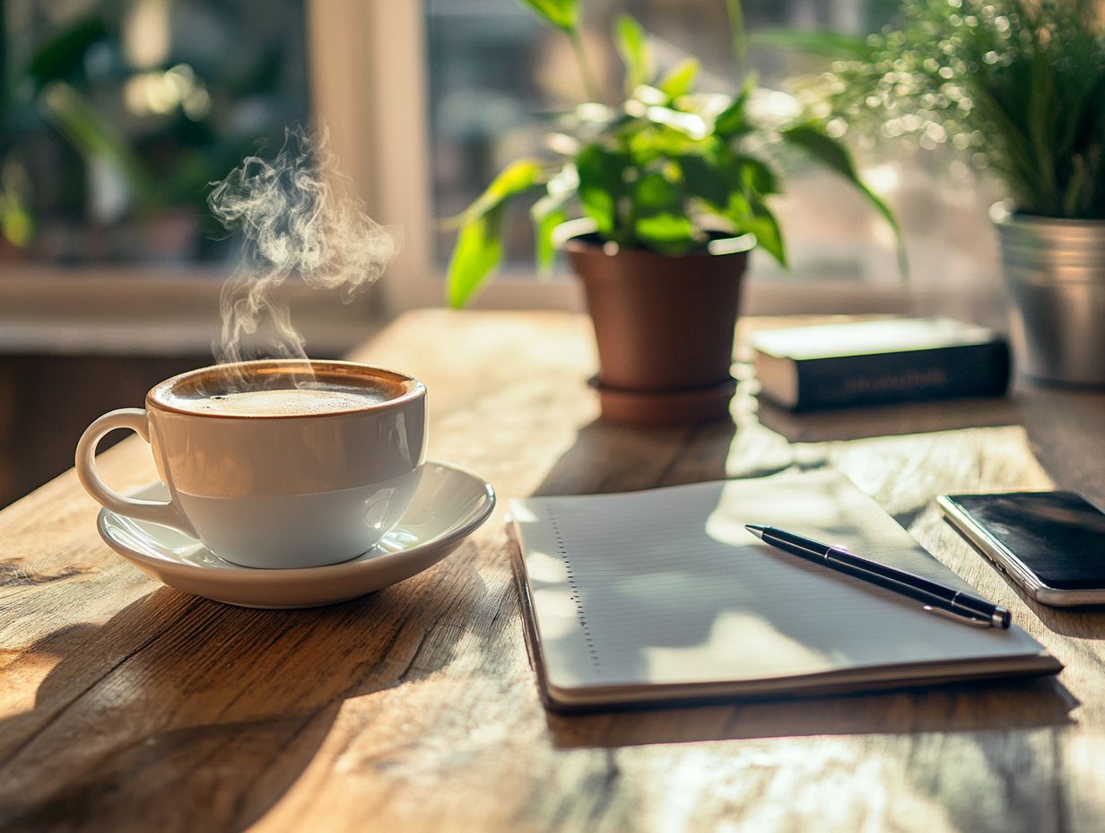 A person affirming positivity as part of their morning routine