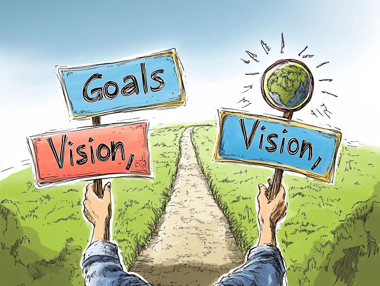 Image depicting frequently asked questions about aligning goals with vision.