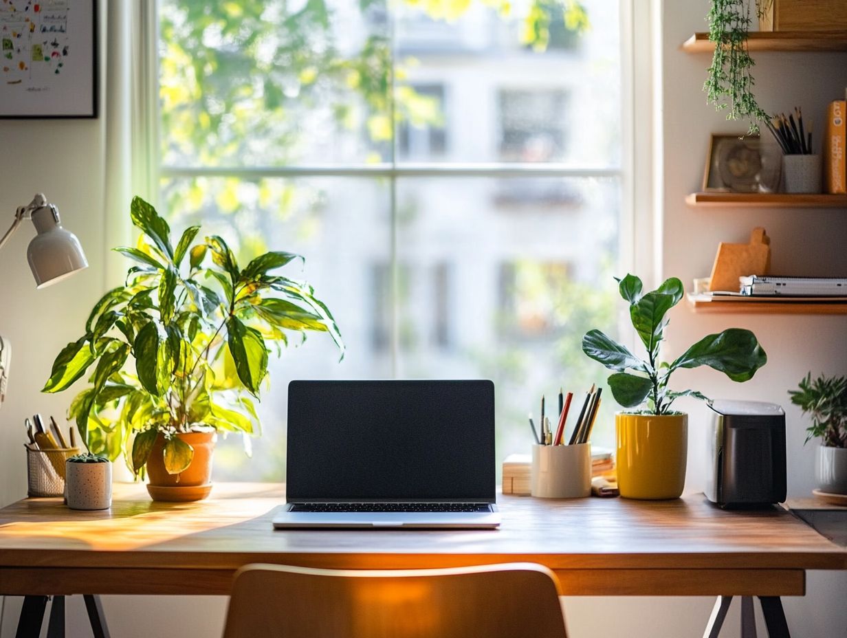 A beautifully organized home office with essential elements for productivity.