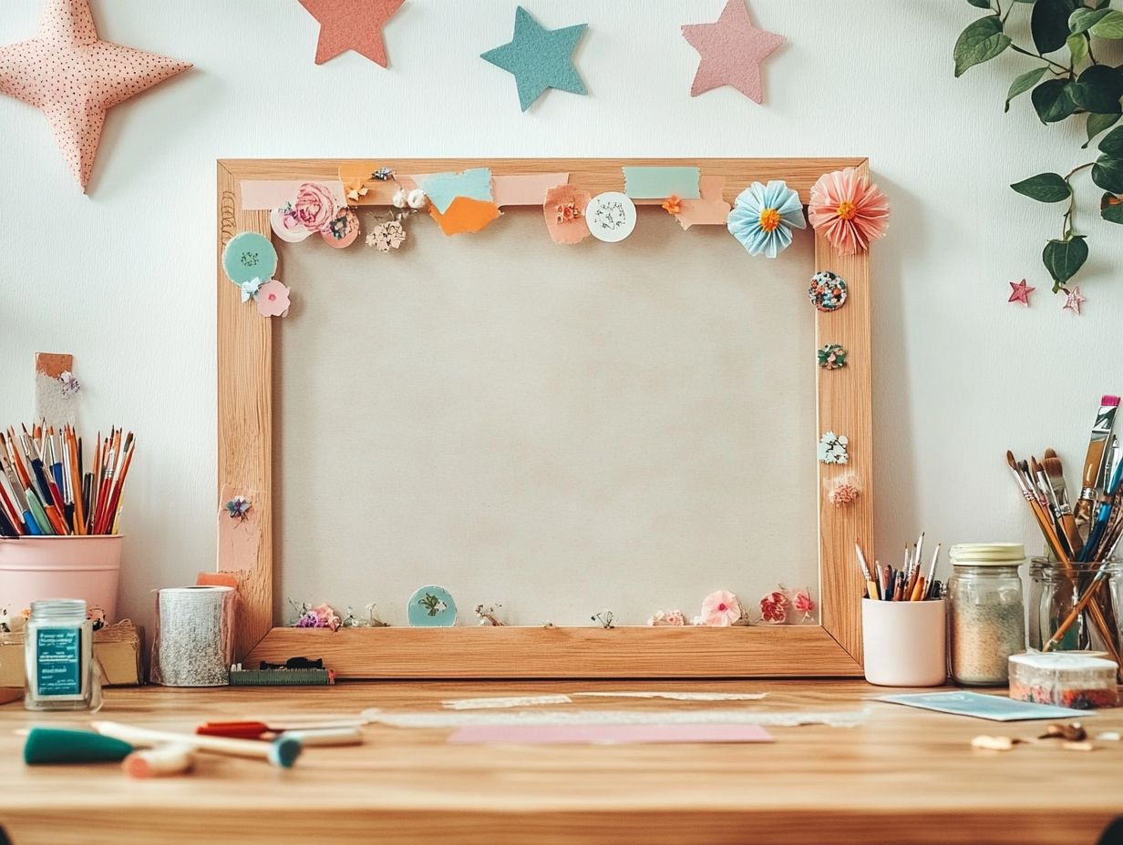 Variety of materials and styles for creating a vision board frame