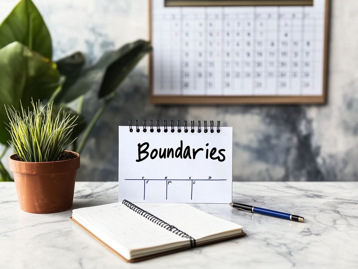 What are boundaries and how do they relate to goal achievement? Boundaries are personal limits that protect your physical, emotional, and mental health. They are essential for staying focused on your goals.