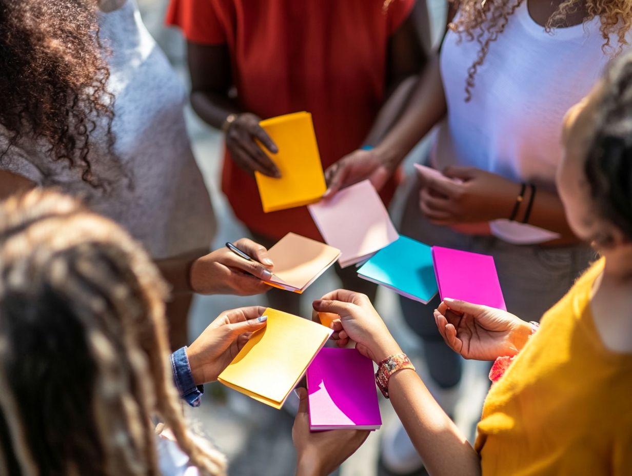 Colorful sticky notes with affirmations