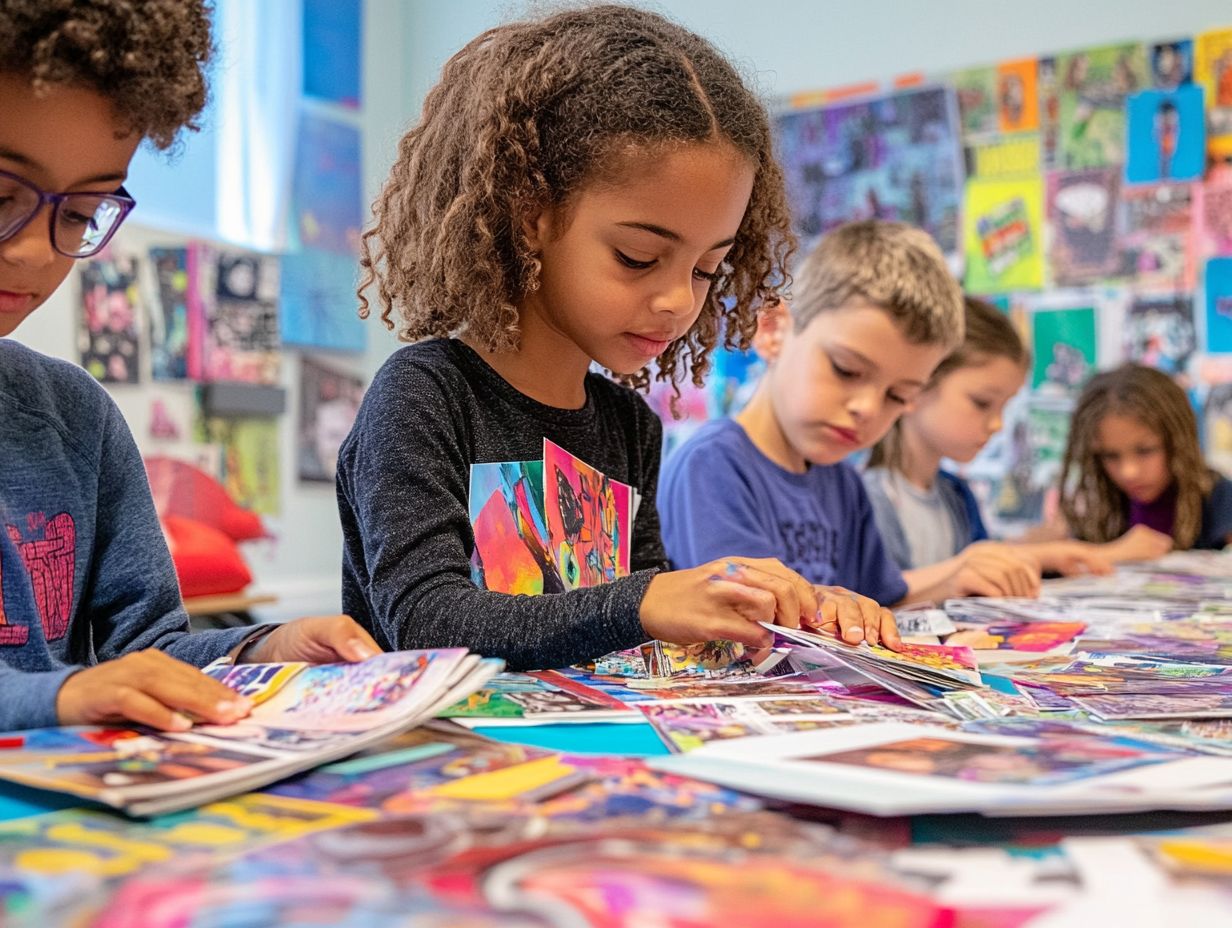 Kids engaging in vision boarding activities