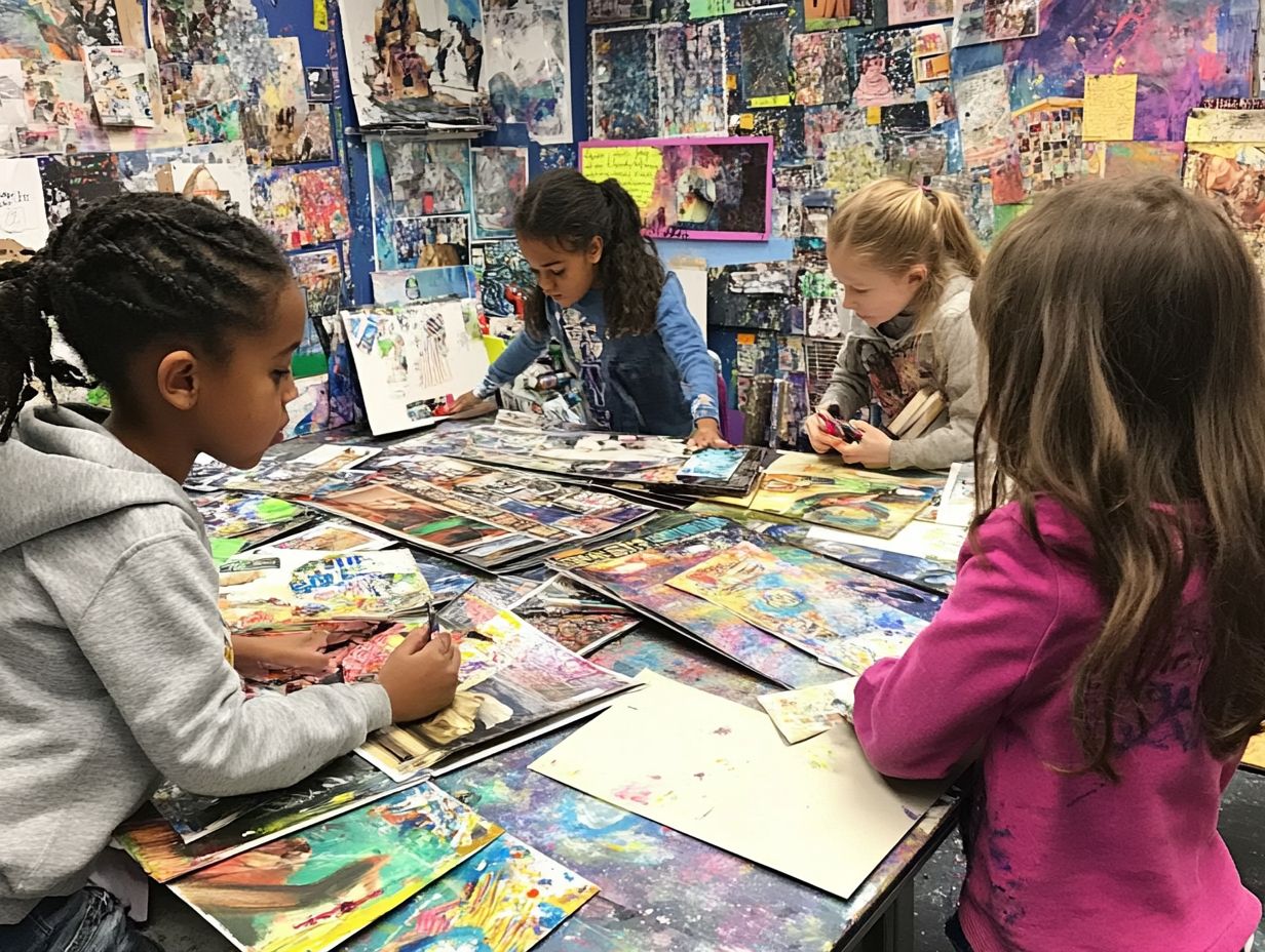 Kids engaging in a vision boarding activity