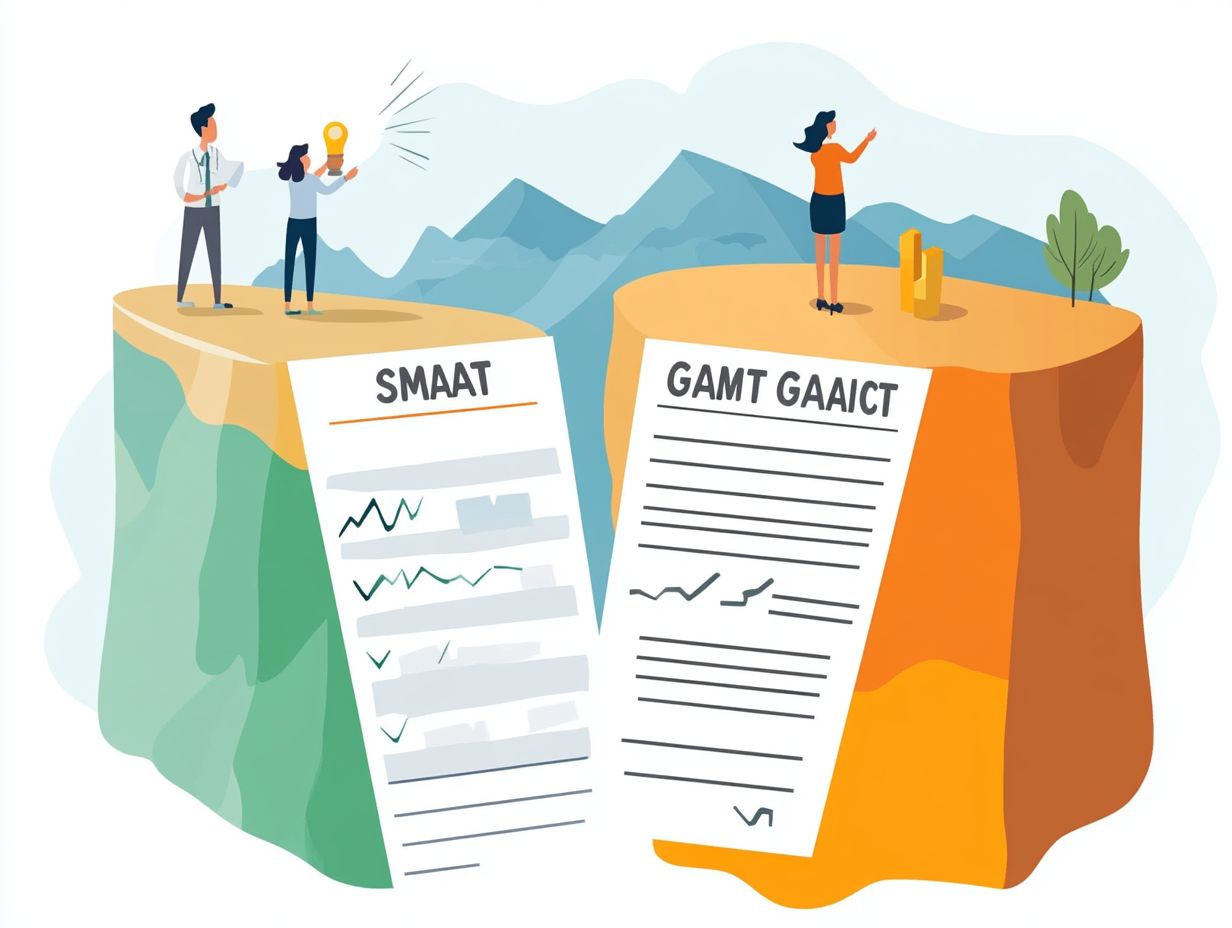 Visual comparison of SMART goals and traditional goal-setting methods