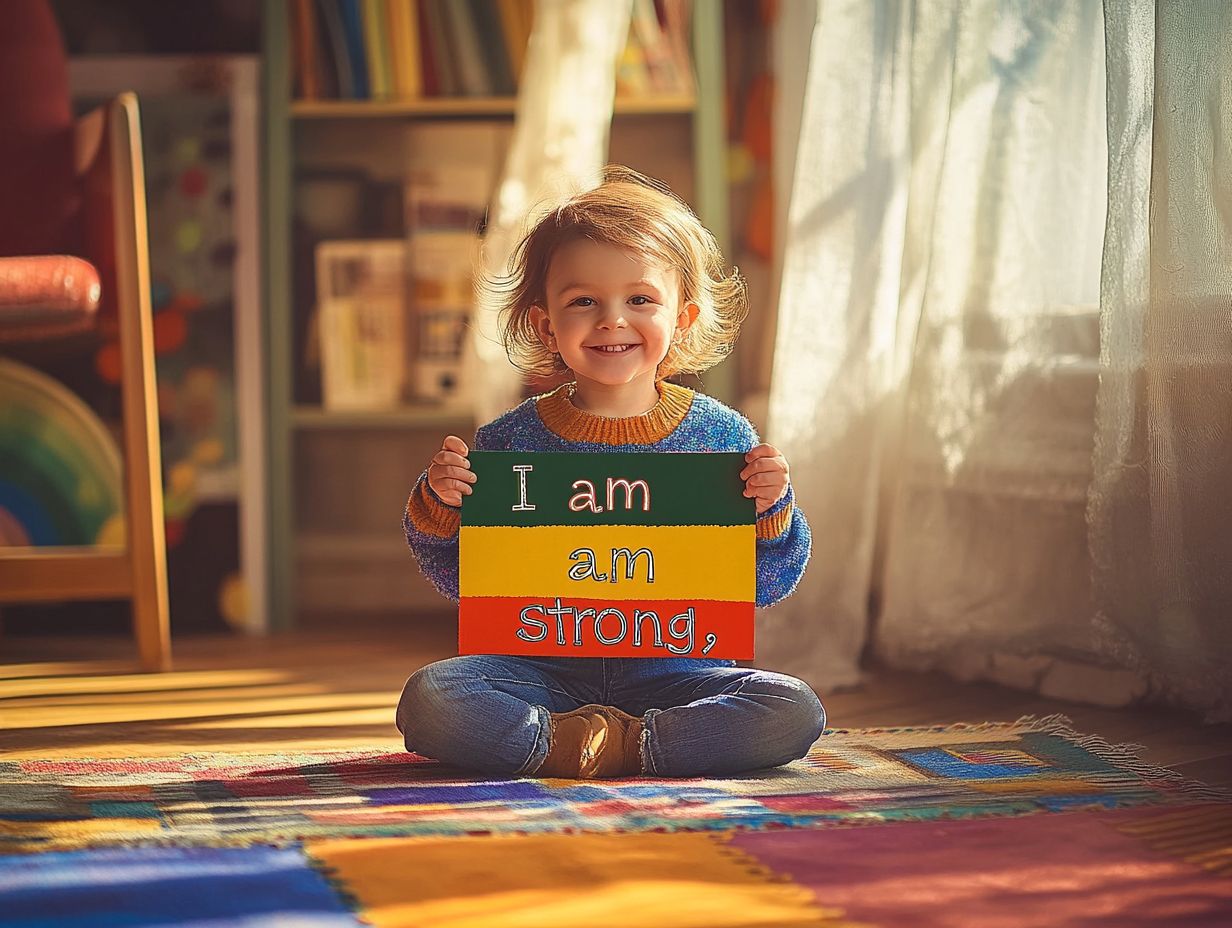 Image illustrating the benefits of affirmations for children.