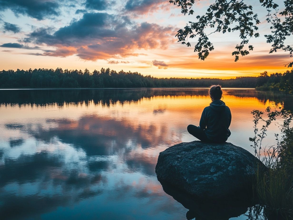 A person reflecting in nature