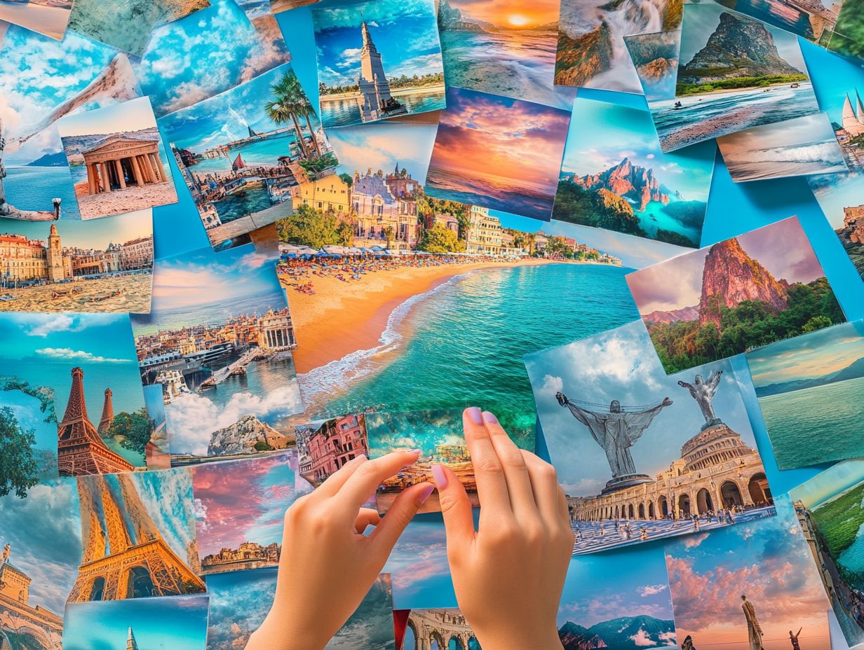 Vision board for travel