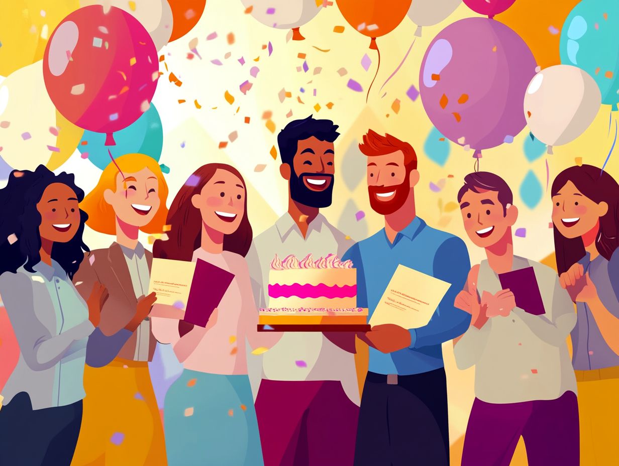 An illustration of celebrating achievements