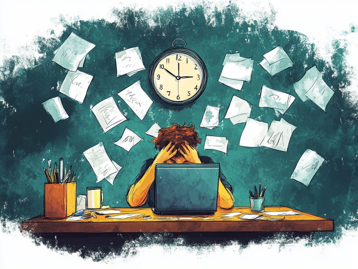 An illustration explaining procrastination and its effects